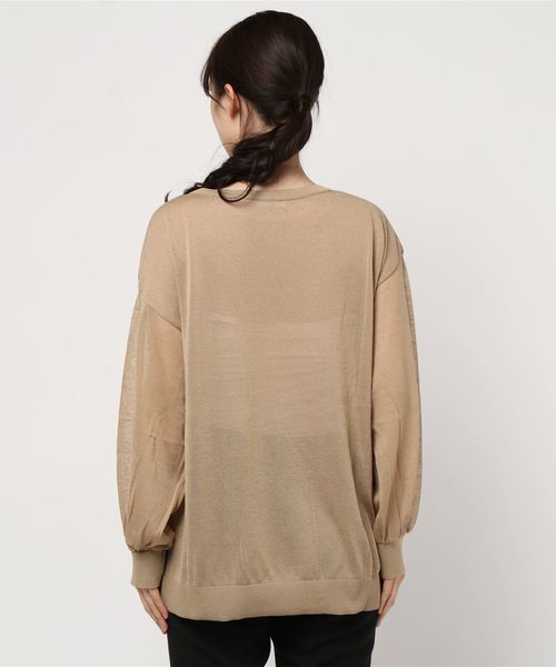 DouDou（ドゥドゥ）の「シアーニット（ニット/セーター・レディース・ベージュ/ホワイト・FREE）」の4枚目の写真