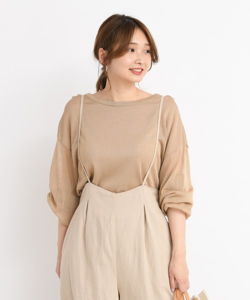 DouDou（ドゥドゥ）の「シアーニット（ニット/セーター・レディース・ベージュ/ホワイト・FREE）」の12枚目の写真