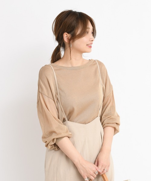 DouDou（ドゥドゥ）の「シアーニット（ニット/セーター・レディース・ベージュ/ホワイト・FREE）」の13枚目の写真