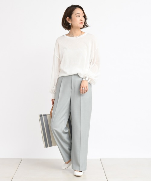 DouDou（ドゥドゥ）の「シアーニット（ニット/セーター・レディース・ベージュ/ホワイト・FREE）」の20枚目の写真