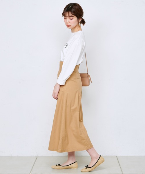 natural couture（ナチュラルクチュール）の「ハイウエスト綿麻フレアスカート（スカート・レディース・ブラック/オフホワイト/ラベンダー/キャメル・FREE）」の22枚目の写真