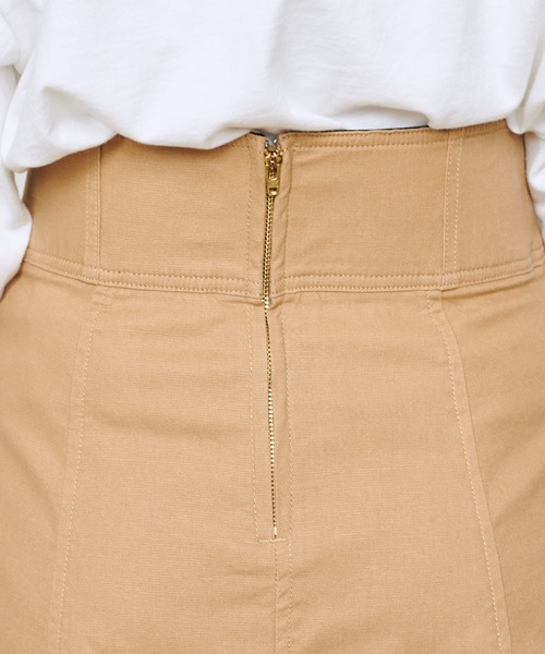 natural couture（ナチュラルクチュール）の「ハイウエスト綿麻フレアスカート（スカート・レディース・ブラック/オフホワイト/ラベンダー/キャメル・FREE）」の7枚目の写真