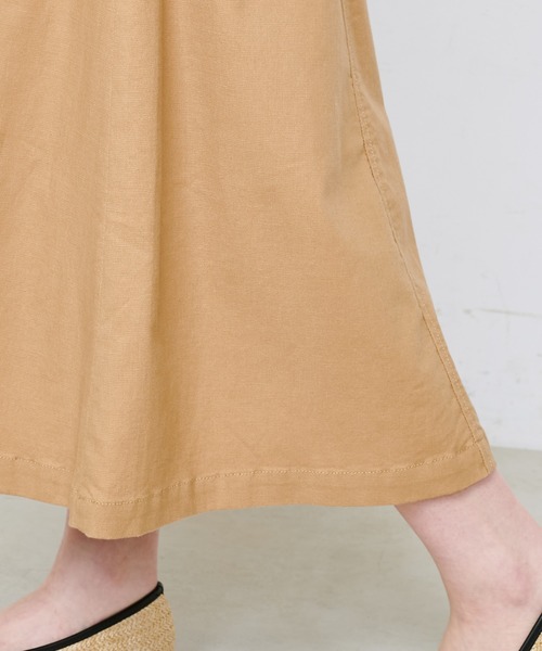 natural couture（ナチュラルクチュール）の「ハイウエスト綿麻フレアスカート（スカート・レディース・ブラック/オフホワイト/ラベンダー/キャメル・FREE）」の15枚目の写真