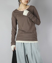 and it_（アンドイット）の「フェイクレイヤードくしゅくしゅ長袖Tシャツカットソー【ロンT】（Tシャツ/カットソー）」