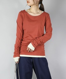 and it_（アンドイット）の「フェイクレイヤードくしゅくしゅ長袖Tシャツカットソー【ロンT】（Tシャツ/カットソー）」