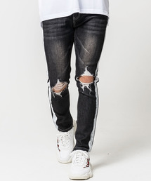 CavariA（キャバリア）の「『CavariA/キャバリア』裾ジップストレッチラインデニムパンツ（デニムパンツ・メンズ）」