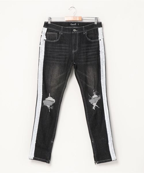 CavariA（キャバリア）の「『CavariA/キャバリア』裾ジップストレッチラインデニムパンツ（デニムパンツ・メンズ・ブラック/ブルー・L/M/S）」の22枚目の写真