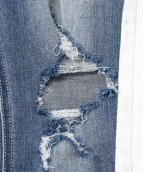 CavariA（キャバリア）の「『CavariA/キャバリア』裾ジップストレッチラインデニムパンツ（デニムパンツ・メンズ・ブラック/ブルー・L/M/S）」の8枚目の写真