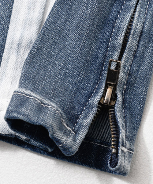 CavariA（キャバリア）の「『CavariA/キャバリア』裾ジップストレッチラインデニムパンツ（デニムパンツ・メンズ・ブラック/ブルー・L/M/S）」の10枚目の写真