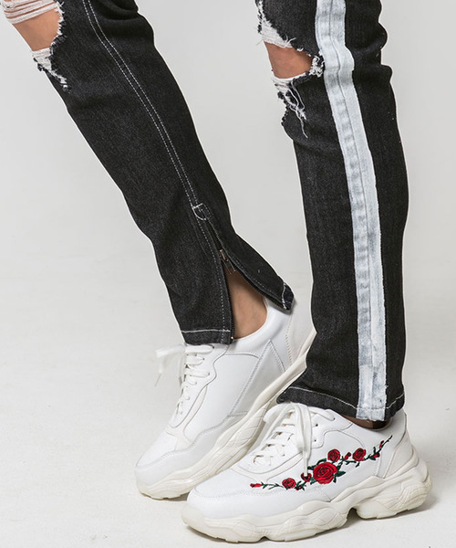 CavariA（キャバリア）の「『CavariA/キャバリア』裾ジップストレッチラインデニムパンツ（デニムパンツ・メンズ・ブラック/ブルー・L/M/S）」の15枚目の写真