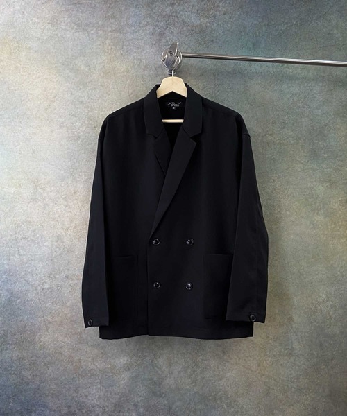 Beno（ビーノ）の「ポリトロ / W テーラード シャツ ジャケット × タック ワイドパンツ（セットアップ・メンズ・ダークベージュ/ライトベージュ/ライトグレー/ブラック/アッシュブラウン・L/M）」の18枚目の写真