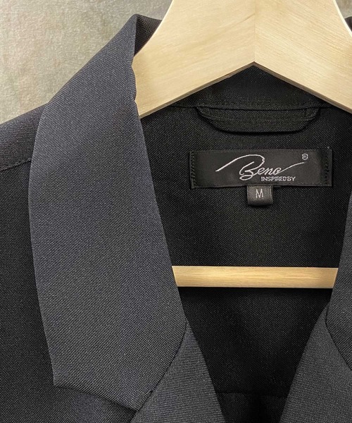 Beno（ビーノ）の「ポリトロ / W テーラード シャツ ジャケット × タック ワイドパンツ（セットアップ・メンズ・ダークベージュ/ライトベージュ/ライトグレー/ブラック/アッシュブラウン・L/M）」の16枚目の写真