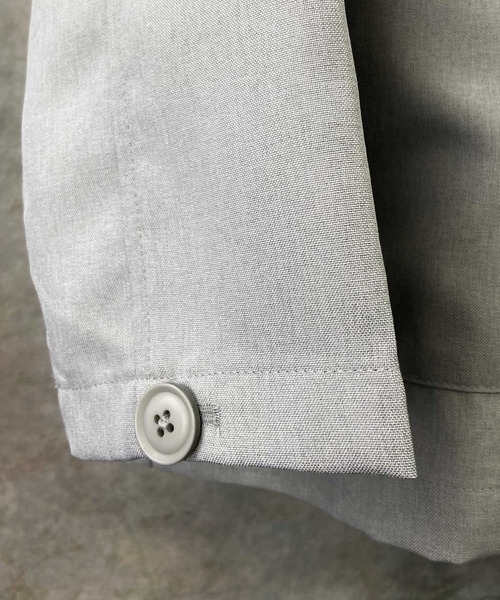 Beno（ビーノ）の「ポリトロ / W テーラード シャツ ジャケット × タック ワイドパンツ（セットアップ・メンズ・ダークベージュ/ライトベージュ/ライトグレー/ブラック/アッシュブラウン・L/M）」の10枚目の写真