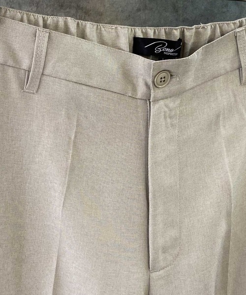 Beno（ビーノ）の「ポリトロ / W テーラード シャツ ジャケット × タック ワイドパンツ（セットアップ・メンズ・ダークベージュ/ライトベージュ/ライトグレー/ブラック/アッシュブラウン・L/M）」の20枚目の写真