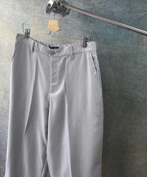 Beno（ビーノ）の「ポリトロ / W テーラード シャツ ジャケット × タック ワイドパンツ（セットアップ・メンズ・ダークベージュ/ライトベージュ/ライトグレー/ブラック/アッシュブラウン・L/M）」の8枚目の写真