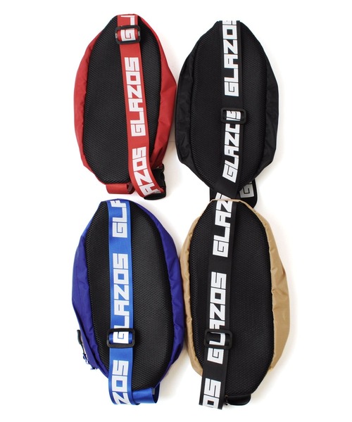 GLAZOS(グラソス)の「ナイロンオックス・ロゴテープボディバッグ(ボディバッグ/ウエストポーチ・キッズ・ブラック/ベージュ/レッド/ブルー・フリー)」の8枚目の写真