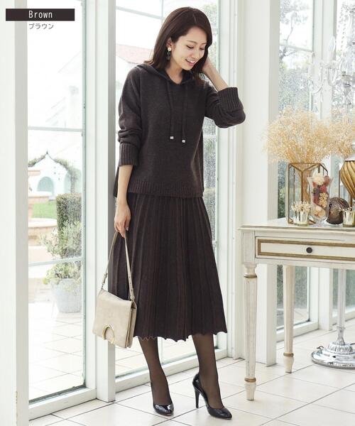 着回し自在のニットパーカー スカート 2点セット ワンピース ワンピース ドレス Tiaclasse ティアクラッセ のファッション ワンピース 洗える とっておきし福袋 ワンピース