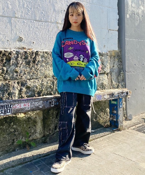 Candy Stripper（キャンディストリッパー）の「CANDY LOGO パンツ（その他パンツ・レディース・オレンジ/ブラック・2/1）」の13枚目の写真