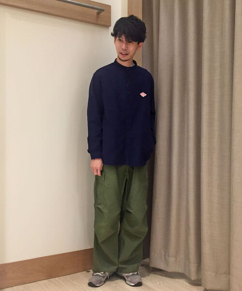 DANTON（ダントン）の「【DANTON/ダントン】 バンドカラー ビエラシャツ（シャツ/ブラウス・メンズ・ネイビー/グレー/ブラウン/キナリ・44/42/40/38）」の5枚目の写真