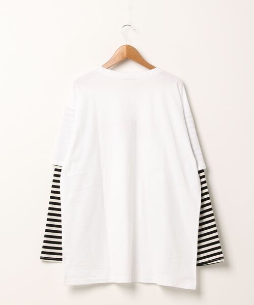 DING（ディング）の「DING/フェイクレイヤードロゴロンT（Tシャツ/カットソー・レディース・ホワイト/ブラック・FREE）」の15枚目の写真