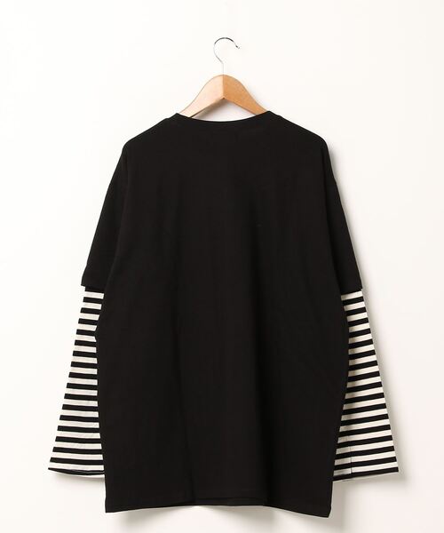 DING（ディング）の「DING/フェイクレイヤードロゴロンT（Tシャツ/カットソー・レディース・ホワイト/ブラック・FREE）」の10枚目の写真