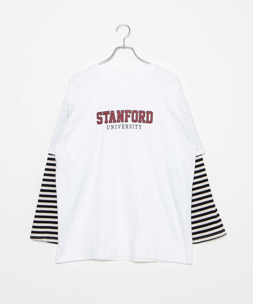 DING（ディング）の「DING/フェイクレイヤードロゴロンT（Tシャツ/カットソー・レディース・ホワイト/ブラック・FREE）」の14枚目の写真