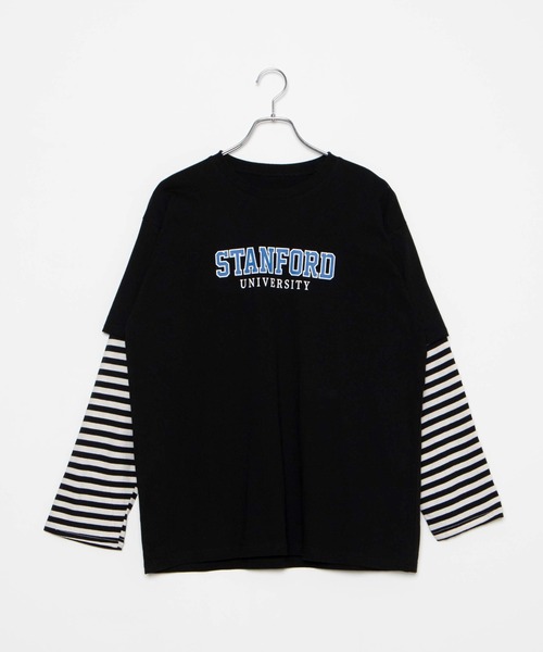 DING（ディング）の「DING/フェイクレイヤードロゴロンT（Tシャツ/カットソー・レディース・ホワイト/ブラック・FREE）」の9枚目の写真