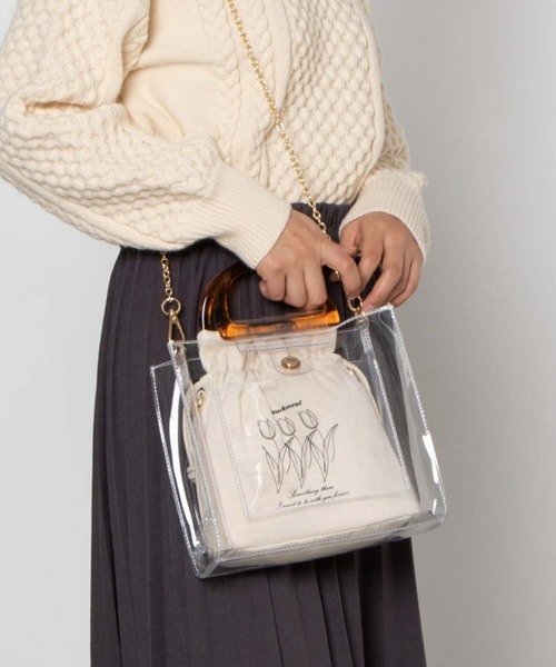 WEGO（ウィゴー）の「WEGO/ハンドルマルチクリアショルダーバッグ（ショルダーバッグ・レディース・その他1/その他2/その他3/その他4/その他5・FREE）」の2枚目の写真
