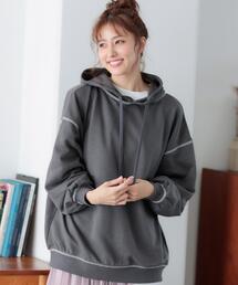 INGNI | 配色ステッチオーバーサイズスウェットパーカー(Tシャツ/カットソー)