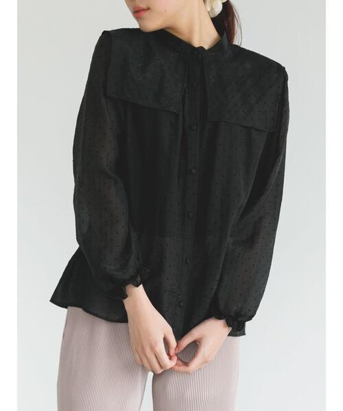 SLURR(スラ―)の「シアーハートドットスクエアネックブラウス(シャツ/ブラウス・レディース・ブラック・FREE)」の15枚目の写真