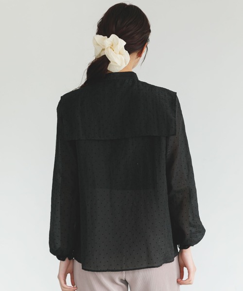 SLURR(スラ―)の「シアーハートドットスクエアネックブラウス(シャツ/ブラウス・レディース・ブラック・FREE)」の4枚目の写真