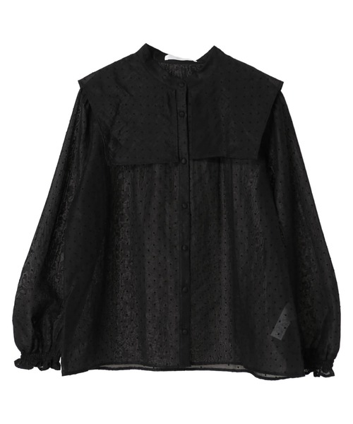 SLURR(スラ―)の「シアーハートドットスクエアネックブラウス(シャツ/ブラウス・レディース・ブラック・FREE)」の6枚目の写真