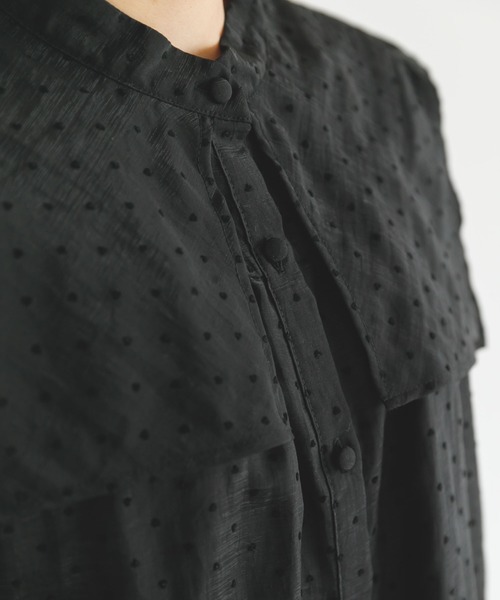 SLURR(スラ―)の「シアーハートドットスクエアネックブラウス(シャツ/ブラウス・レディース・ブラック・FREE)」の7枚目の写真
