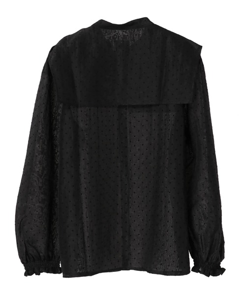 SLURR(スラ―)の「シアーハートドットスクエアネックブラウス(シャツ/ブラウス・レディース・ブラック・FREE)」の8枚目の写真