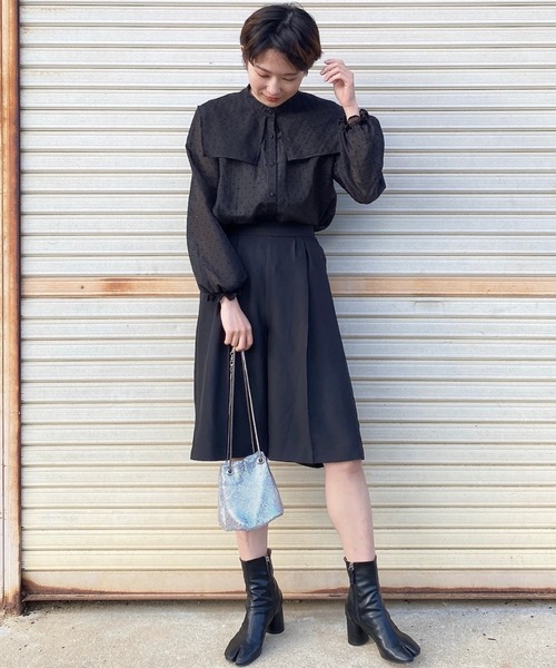 SLURR(スラ―)の「シアーハートドットスクエアネックブラウス(シャツ/ブラウス・レディース・ブラック・FREE)」の12枚目の写真