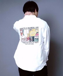 JEANS MATE（ジーンズメイト）の「バックプリントシャンブレーシャツ　レトロデザイン　ユニセックス　長袖（シャツ/ブラウス・メンズ）」
