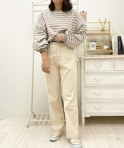 apres jour（アプレジュール）の「ボーダー袖ボリュームトップス【ZOZOTOWN限定アイテム】（Tシャツ/カットソー・レディース・オフホワイト/ラベンダー/ベージュ/ミント・X-LARGE/フリー）」の13枚目の写真