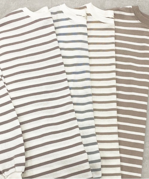 apres jour（アプレジュール）の「ボーダー袖ボリュームトップス【ZOZOTOWN限定アイテム】（Tシャツ/カットソー・レディース・オフホワイト/ラベンダー/ベージュ/ミント・X-LARGE/フリー）」の10枚目の写真