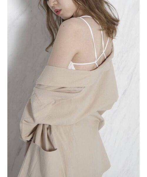 dazzlin(ダズリン)の「ベーシックキャミインナートップス(キャミソール・レディース・ブラック/オフホワイト・FREE)」の2枚目の写真