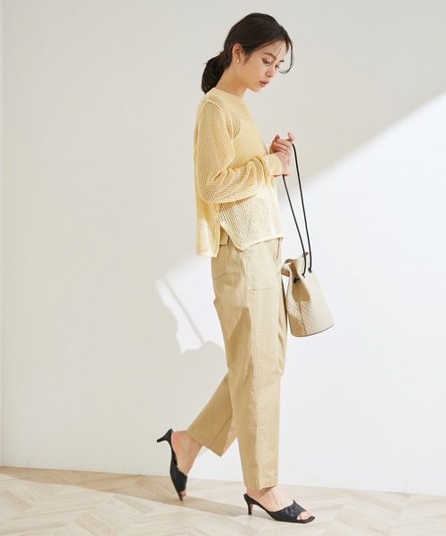 ROPE'（ロペ）の「透かしメッシュ柄プルオーバー（ニット/セーター・レディース・ダークブラウン/グリーン/キナリ・38）」の18枚目の写真