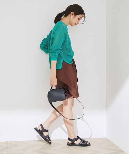 ROPE'（ロペ）の「透かしメッシュ柄プルオーバー（ニット/セーター・レディース・ダークブラウン/グリーン/キナリ・38）」の7枚目の写真