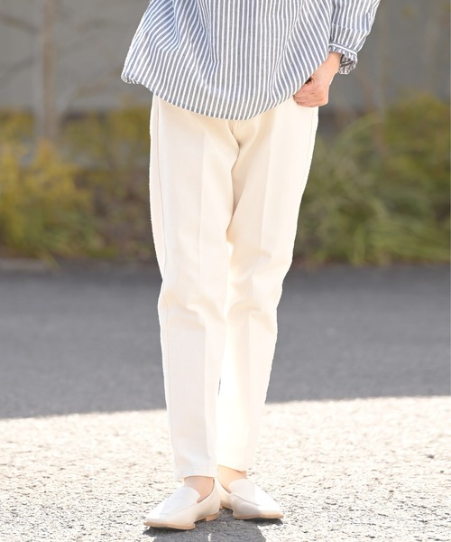 rps（アールピーエス）の「センタープレスコットンテーパードパンツ（その他パンツ・レディース・ブルー/アイボリー/ベージュ/ライトブルー/ライトカーキ/ブラック・M）」の2枚目の写真