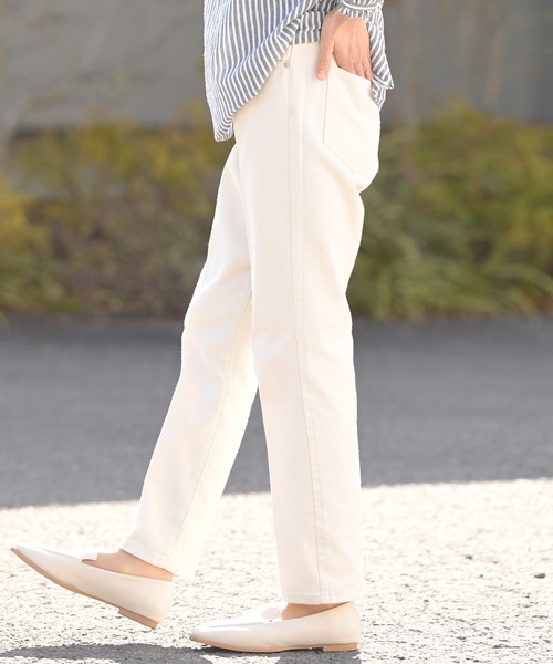 rps（アールピーエス）の「センタープレスコットンテーパードパンツ（その他パンツ・レディース・ブルー/アイボリー/ベージュ/ライトブルー/ライトカーキ/ブラック・M）」の8枚目の写真