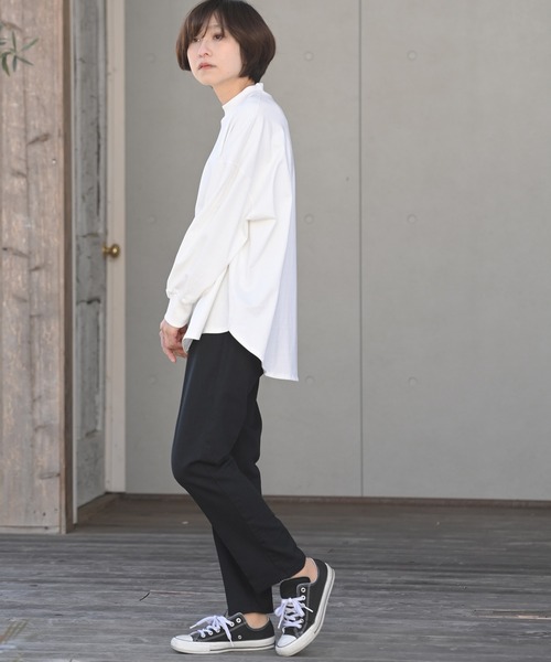 rps（アールピーエス）の「センタープレスコットンテーパードパンツ（その他パンツ・レディース・ブルー/アイボリー/ベージュ/ライトブルー/ライトカーキ/ブラック・M）」の10枚目の写真