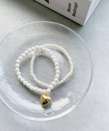 iso | ハートチャーム2連パールブレスレット(ブレスレット)