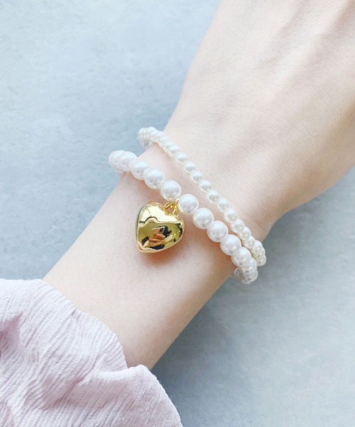 iso（イソ）の「ハートチャーム2連パールブレスレット（ブレスレット・レディース・シルバー/ゴールド・FREE）」の16枚目の写真