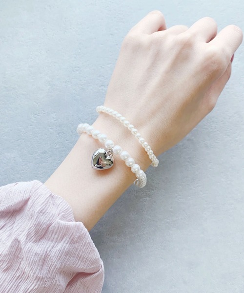 iso（イソ）の「ハートチャーム2連パールブレスレット（ブレスレット・レディース・シルバー/ゴールド・FREE）」の15枚目の写真