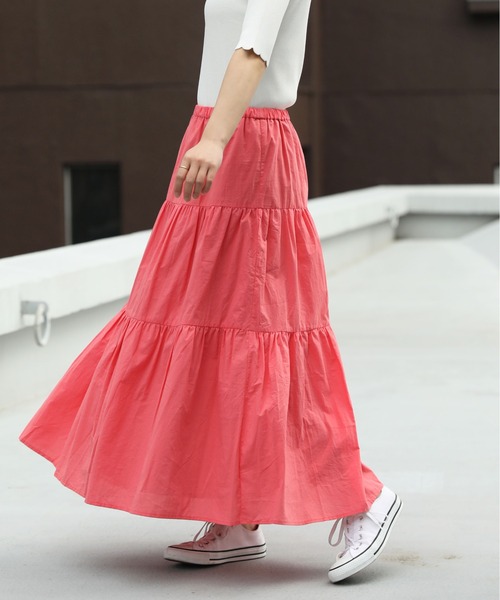 PICCIN（ピッチン）の「エアータンブラーティアードスカート（スカート・レディース・ピンク/ブルー/ブラック・M）」の16枚目の写真