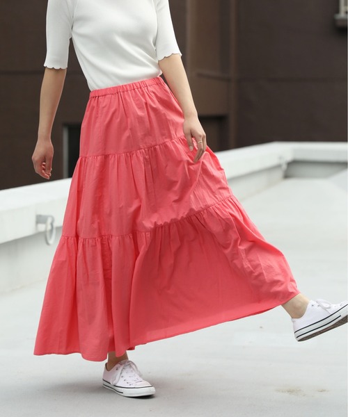 PICCIN（ピッチン）の「エアータンブラーティアードスカート（スカート・レディース・ピンク/ブルー/ブラック・M）」の15枚目の写真