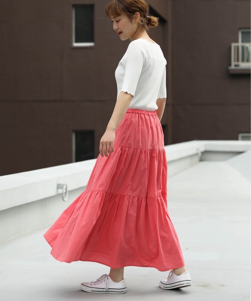 PICCIN（ピッチン）の「エアータンブラーティアードスカート（スカート・レディース・ピンク/ブルー/ブラック・M）」の19枚目の写真